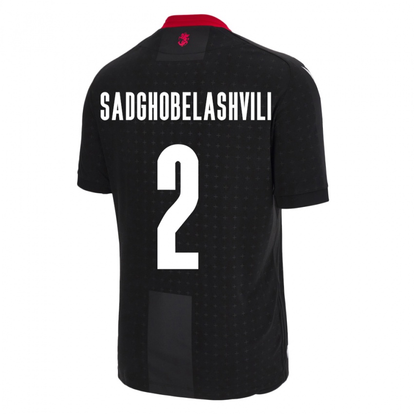 Hombre Camiseta Georgia Gela Sadghobelashvili #2 Negro 2ª Equipación 24-26 La Camisa Perú