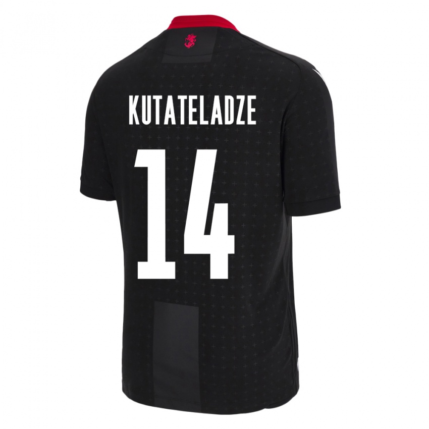 Hombre Camiseta Georgia Alexandre Kutateladze #14 Negro 2ª Equipación 24-26 La Camisa Perú