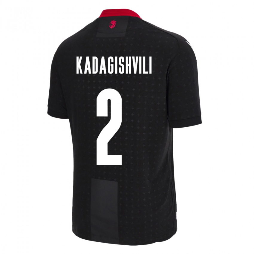 Hombre Camiseta Georgia Gvantsa Kadagishvili #2 Negro 2ª Equipación 24-26 La Camisa Perú