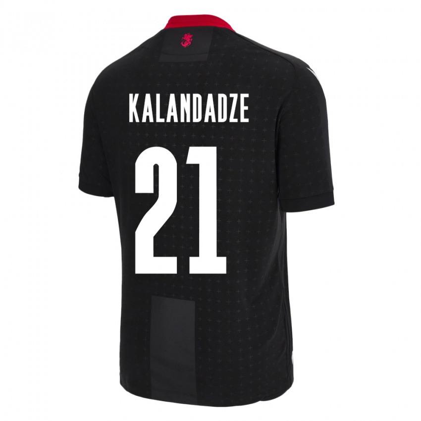 Hombre Camiseta Georgia Mariam Kalandadze #21 Negro 2ª Equipación 24-26 La Camisa Perú