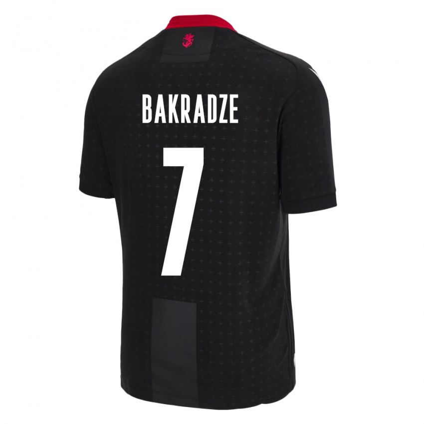 Hombre Camiseta Georgia Teona Bakradze #7 Negro 2ª Equipación 24-26 La Camisa Perú