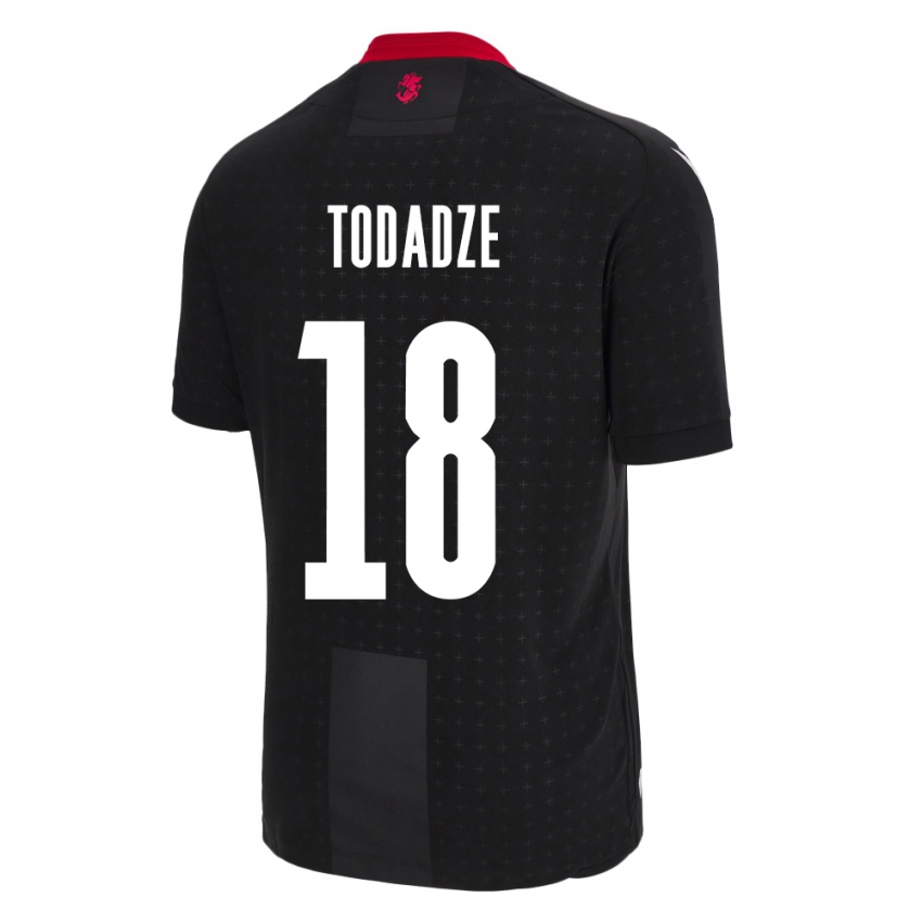 Hombre Camiseta Georgia Teona Todadze #18 Negro 2ª Equipación 24-26 La Camisa Perú