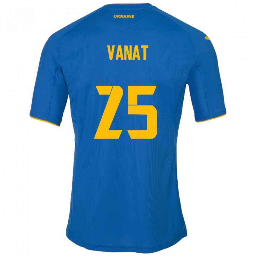 Hombre Camiseta Ucrania Vladyslav Vanat #25 Azul 2ª Equipación 24-26 La Camisa Perú