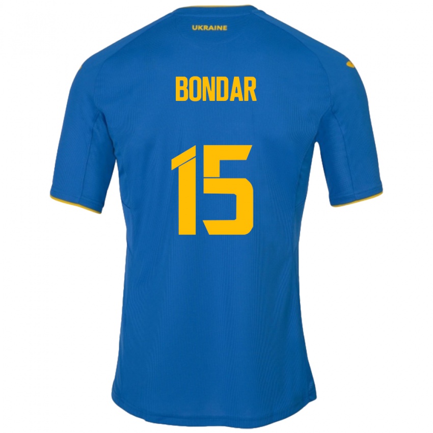 Hombre Camiseta Ucrania Nazar Bondar #15 Azul 2ª Equipación 24-26 La Camisa Perú