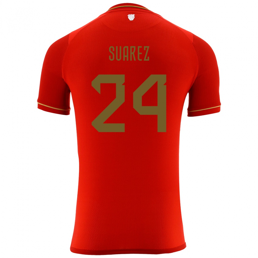 Hombre Camiseta Bolivia Marcelo Suárez #24 Rojo 2ª Equipación 24-26 La Camisa Perú