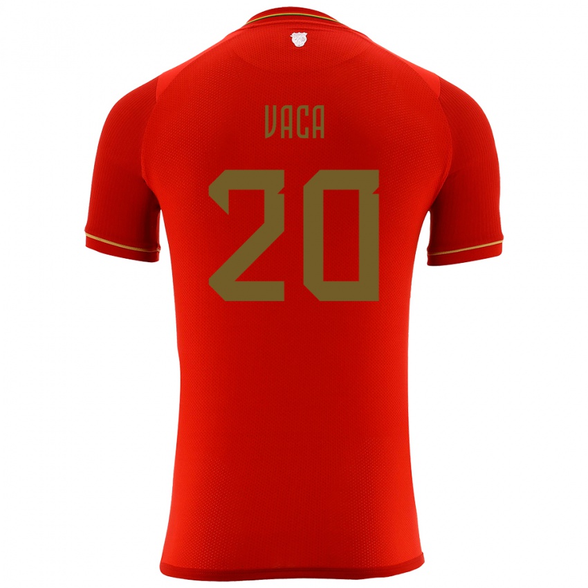 Hombre Camiseta Bolivia Pablo Vaca #20 Rojo 2ª Equipación 24-26 La Camisa Perú