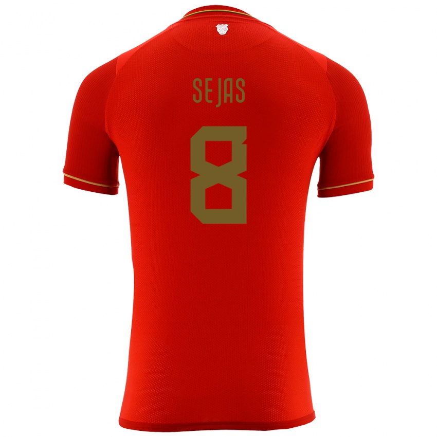 Hombre Camiseta Bolivia Carlos Sejas #8 Rojo 2ª Equipación 24-26 La Camisa Perú