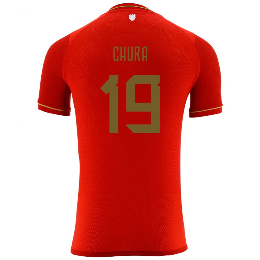 Hombre Camiseta Bolivia Jeyson Chura #19 Rojo 2ª Equipación 24-26 La Camisa Perú