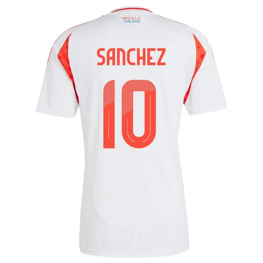 Hombre Camiseta Chile Alexis Sánchez #10 Blanco 2ª Equipación 24-26 La Camisa Perú