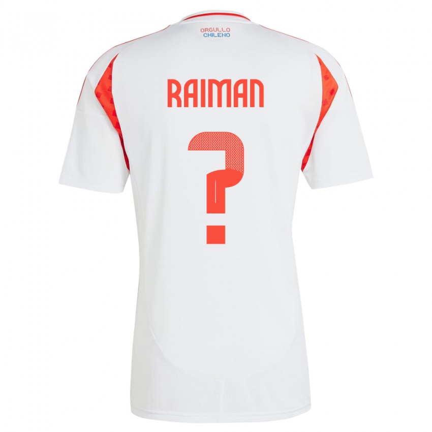 Hombre Camiseta Chile Nicolás Raimán #0 Blanco 2ª Equipación 24-26 La Camisa Perú