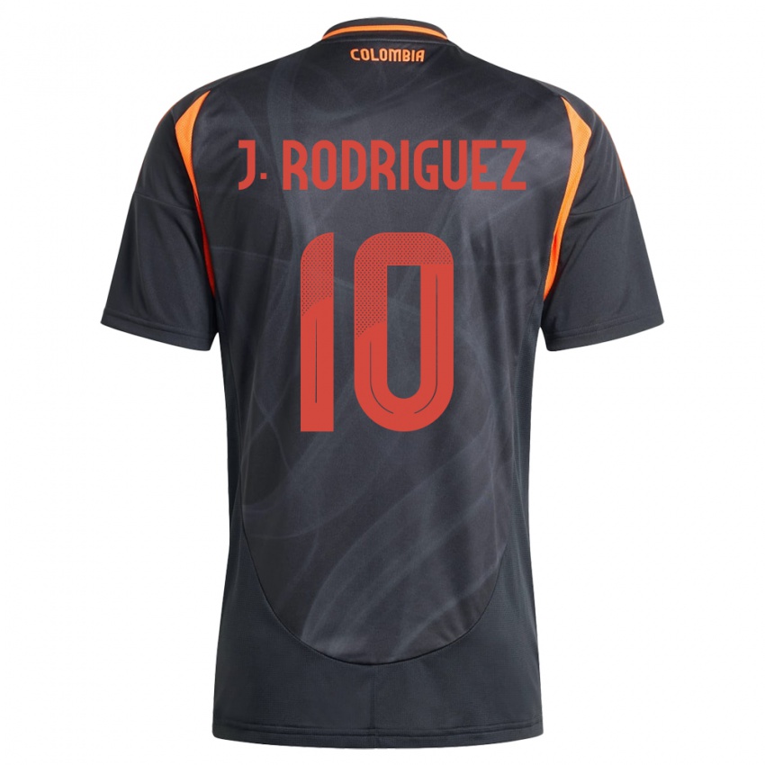 Hombre Camiseta Colombia James Rodríguez #10 Negro 2ª Equipación 24-26 La Camisa Perú