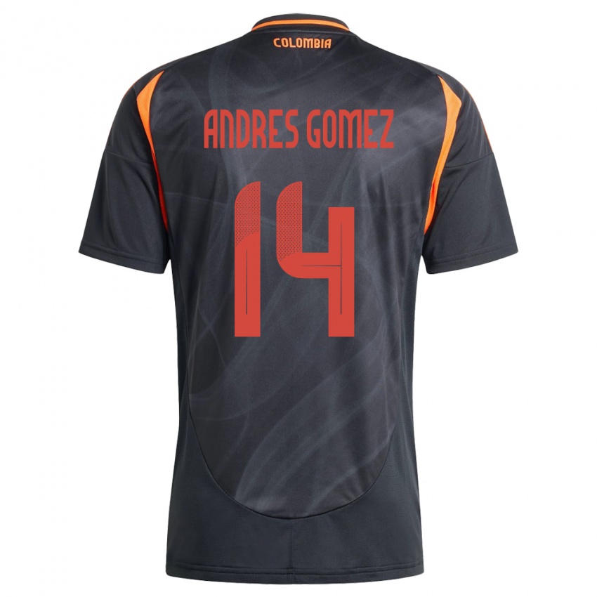 Hombre Camiseta Colombia Carlos Andrés Gómez #14 Negro 2ª Equipación 24-26 La Camisa Perú