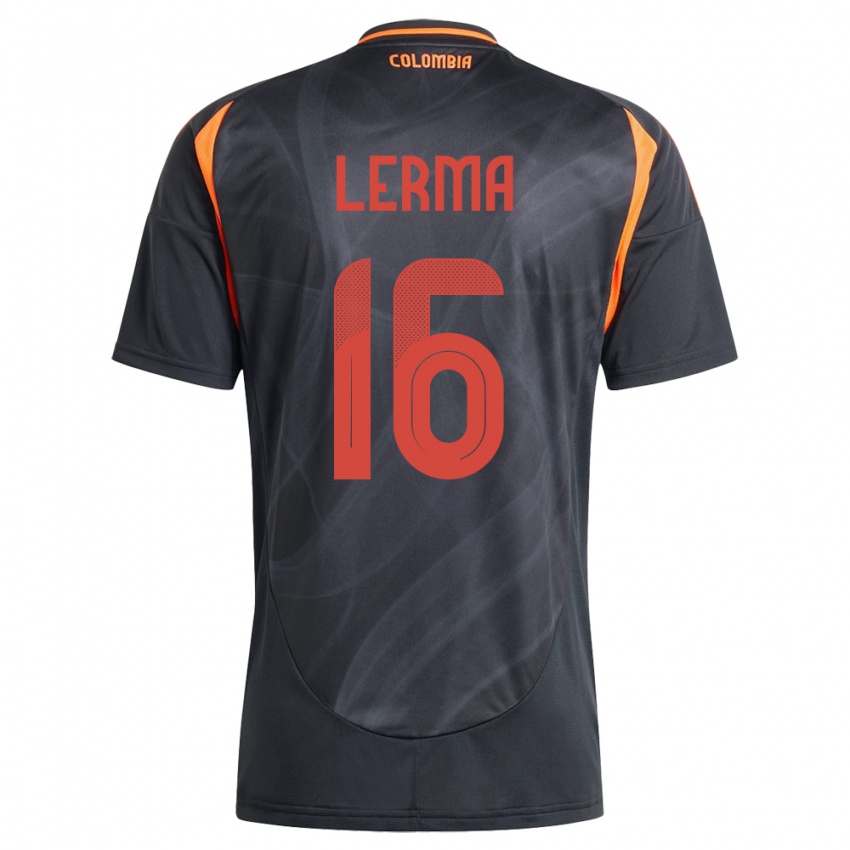 Hombre Camiseta Colombia Jefferson Lerma #16 Negro 2ª Equipación 24-26 La Camisa Perú