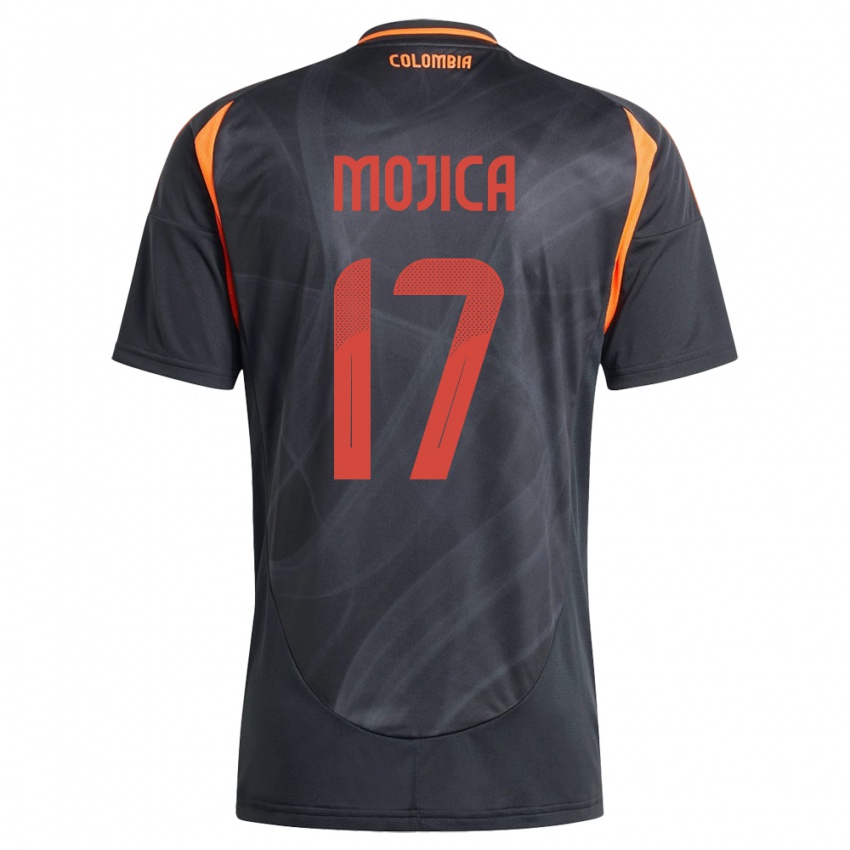 Hombre Camiseta Colombia Johan Mojica #17 Negro 2ª Equipación 24-26 La Camisa Perú