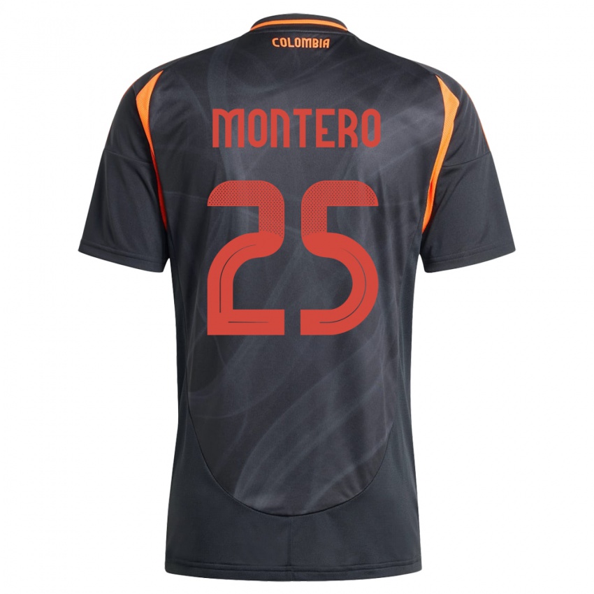 Hombre Camiseta Colombia Álvaro Montero #25 Negro 2ª Equipación 24-26 La Camisa Perú