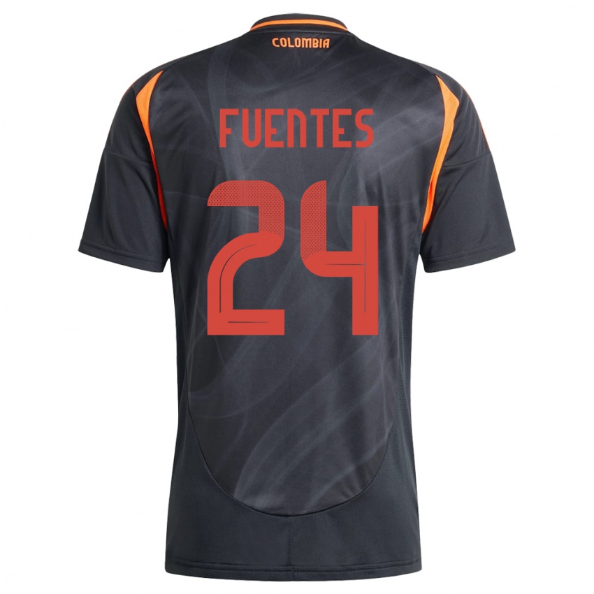 Hombre Camiseta Colombia Gabriel Fuentes #24 Negro 2ª Equipación 24-26 La Camisa Perú