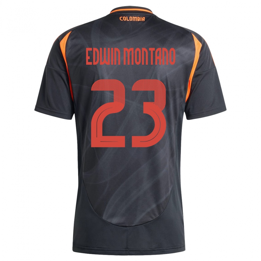 Hombre Camiseta Colombia John Edwin Montaño #23 Negro 2ª Equipación 24-26 La Camisa Perú