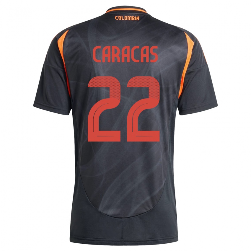 Hombre Camiseta Colombia Daniela Caracas #22 Negro 2ª Equipación 24-26 La Camisa Perú