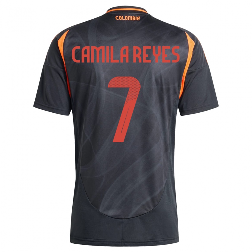Hombre Camiseta Colombia María Camila Reyes #7 Negro 2ª Equipación 24-26 La Camisa Perú