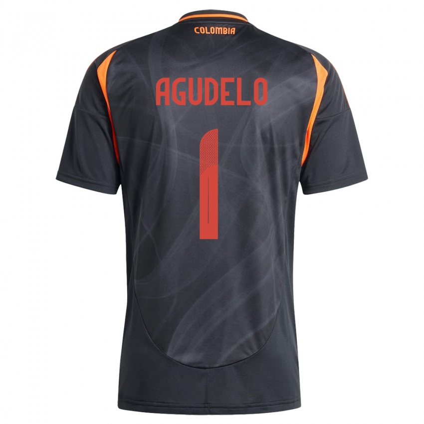 Hombre Camiseta Colombia Luisa Agudelo #1 Negro 2ª Equipación 24-26 La Camisa Perú