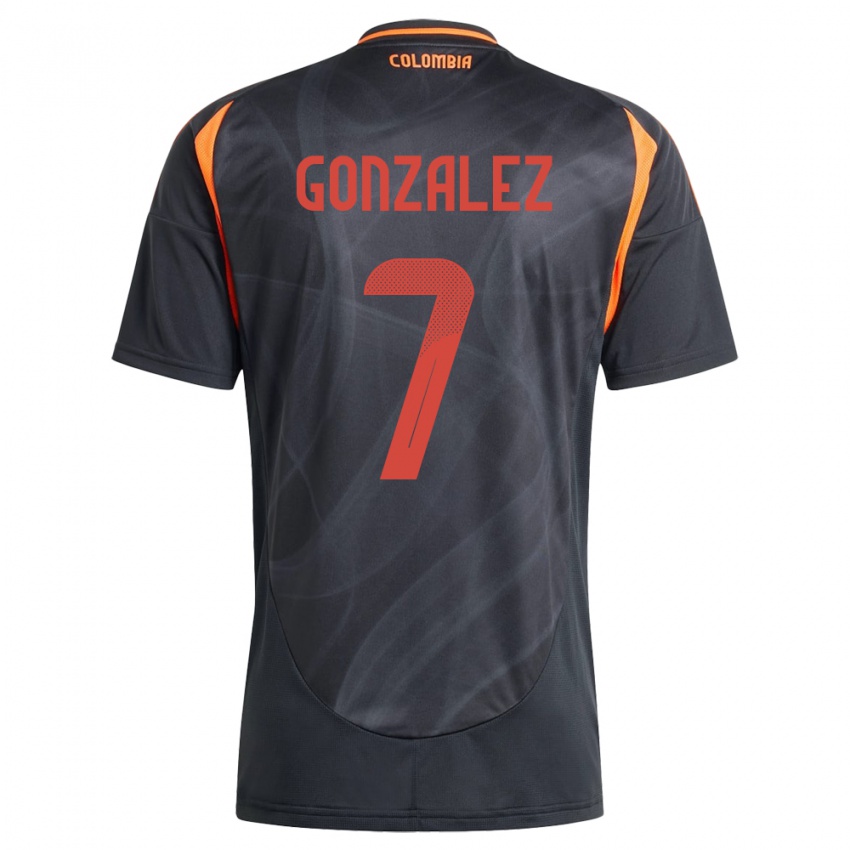 Hombre Camiseta Colombia Celis González #7 Negro 2ª Equipación 24-26 La Camisa Perú