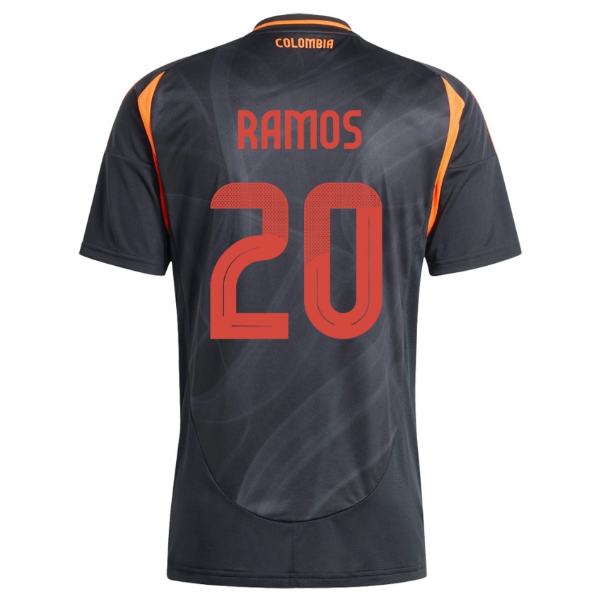 Hombre Camiseta Colombia Mónica Ramos #20 Negro 2ª Equipación 24-26 La Camisa Perú