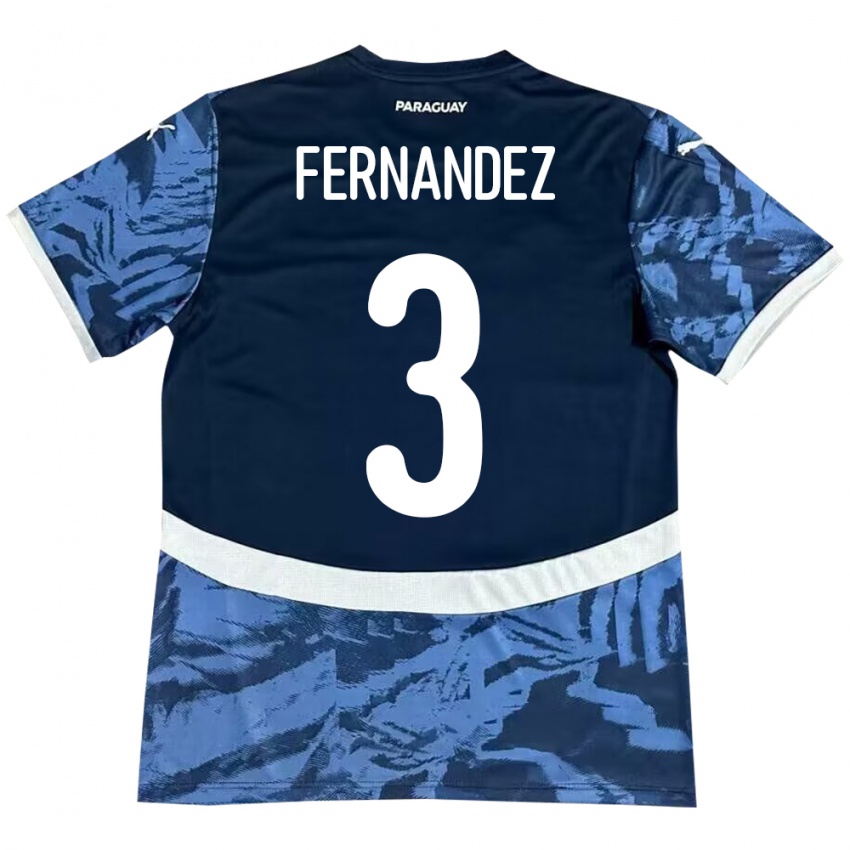 Hombre Camiseta Paraguay Roberto Fernández #3 Azul 2ª Equipación 24-26 La Camisa Perú