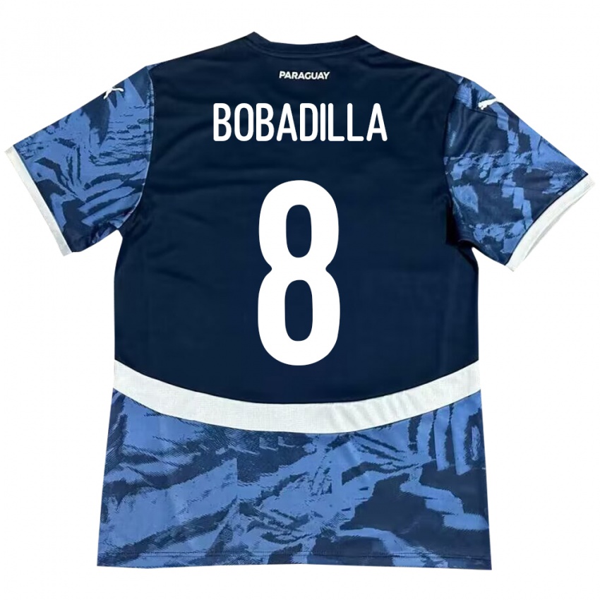 Hombre Camiseta Paraguay Damián Bobadilla #8 Azul 2ª Equipación 24-26 La Camisa Perú