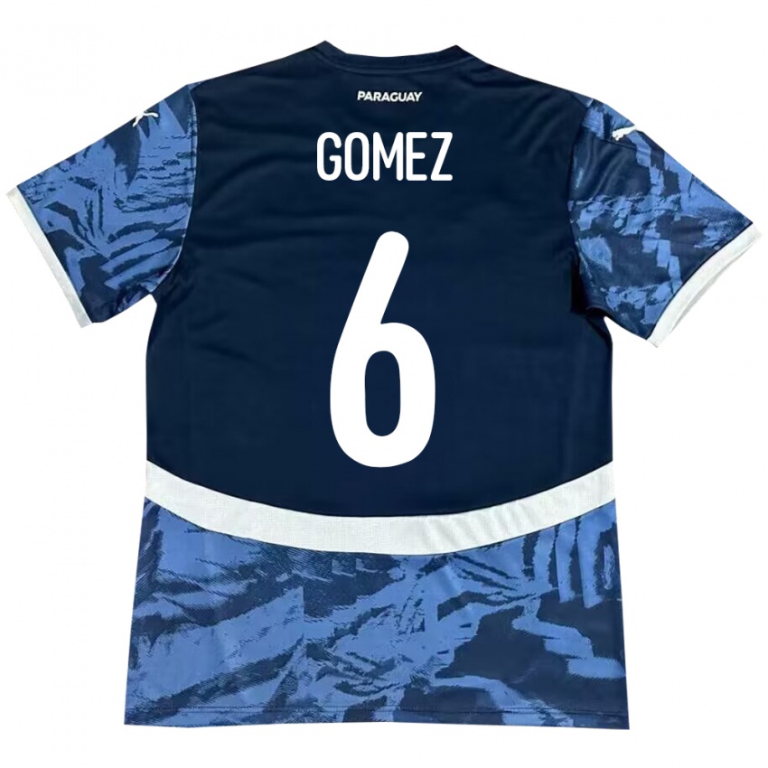 Hombre Camiseta Paraguay Marcos Gómez #6 Azul 2ª Equipación 24-26 La Camisa Perú