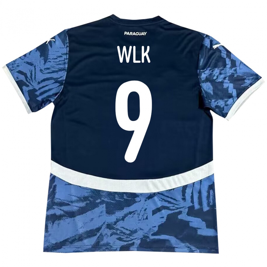 Hombre Camiseta Paraguay Allan Wlk #9 Azul 2ª Equipación 24-26 La Camisa Perú