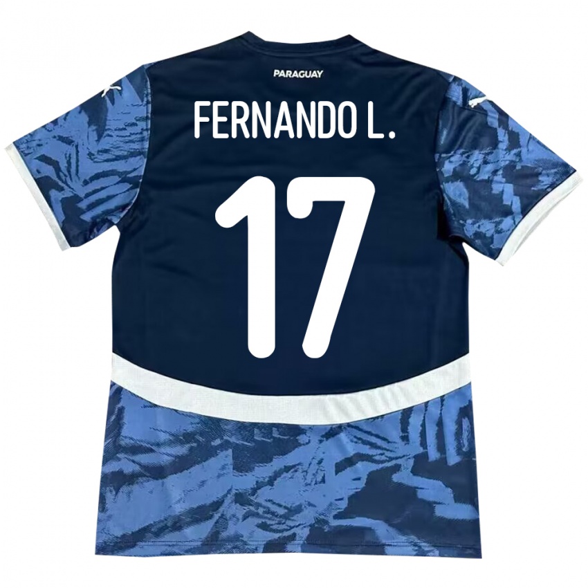 Hombre Camiseta Paraguay Fernando Leguizamón #17 Azul 2ª Equipación 24-26 La Camisa Perú