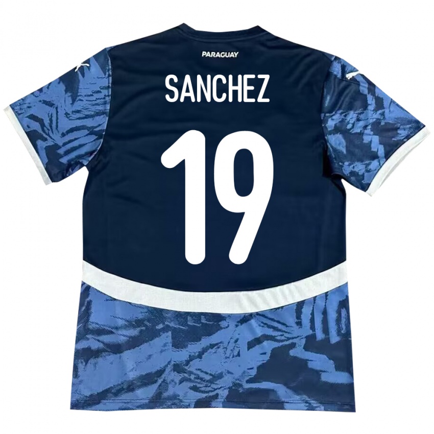 Hombre Camiseta Paraguay Juan Sánchez #19 Azul 2ª Equipación 24-26 La Camisa Perú
