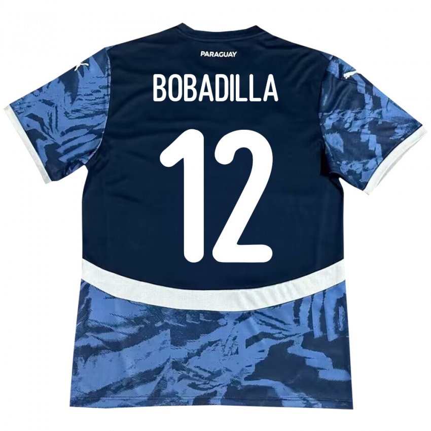 Hombre Camiseta Paraguay Alicia Bobadilla #12 Azul 2ª Equipación 24-26 La Camisa Perú