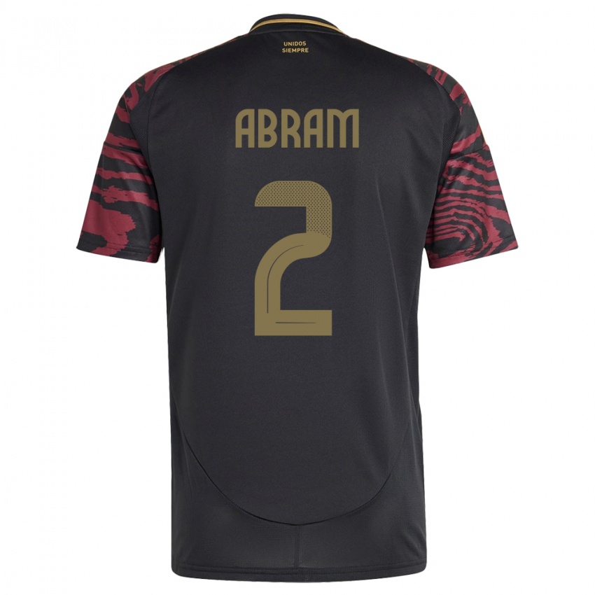 Hombre Camiseta Perú Luis Abram #2 Negro 2ª Equipación 24-26 La Camisa Perú