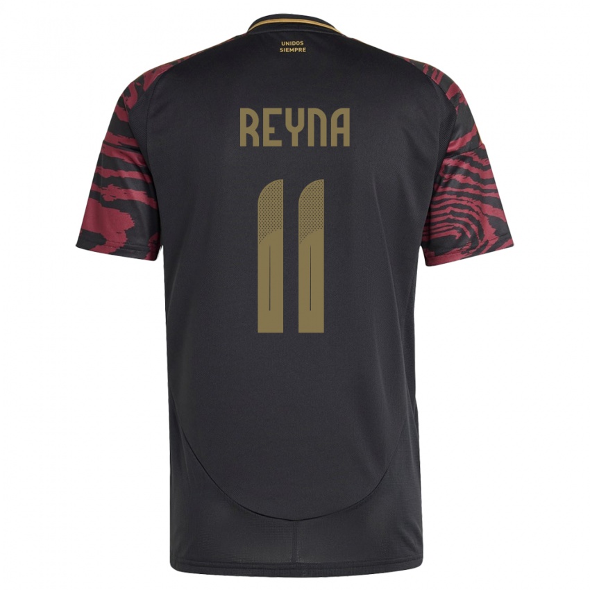 Hombre Camiseta Perú Bryan Reyna #11 Negro 2ª Equipación 24-26 La Camisa Perú