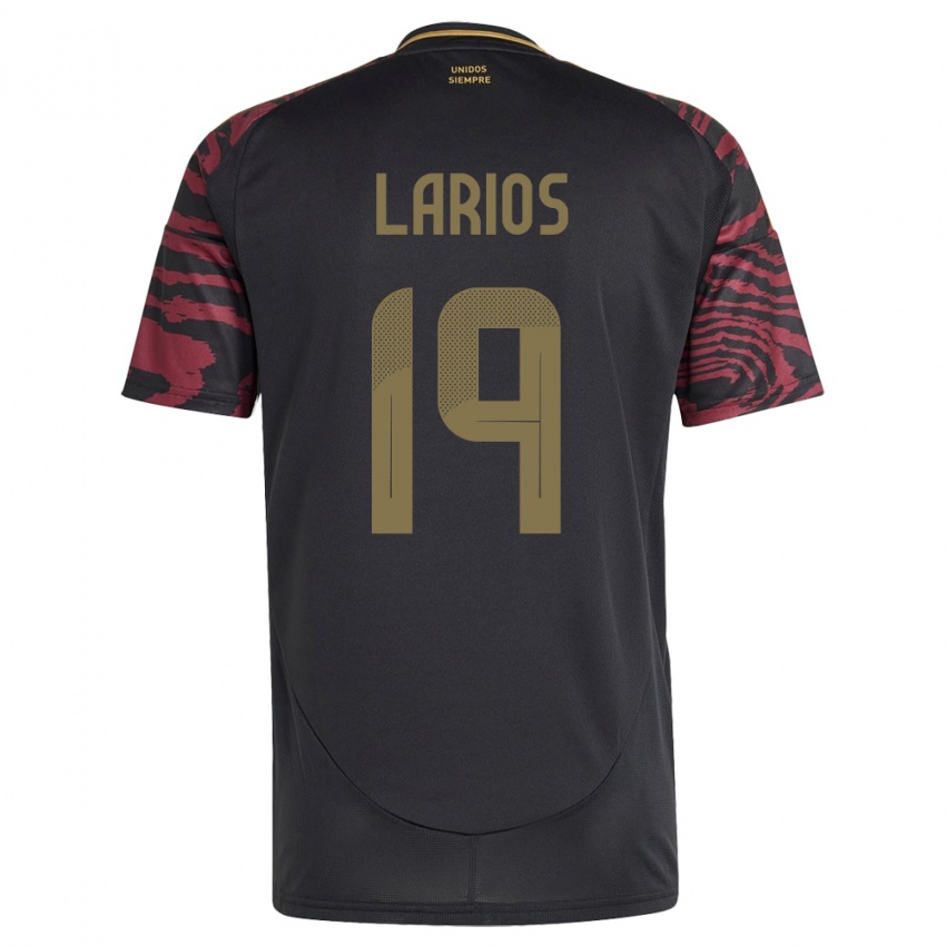 Hombre Camiseta Perú Guillermo Larios #19 Negro 2ª Equipación 24-26 La Camisa Perú