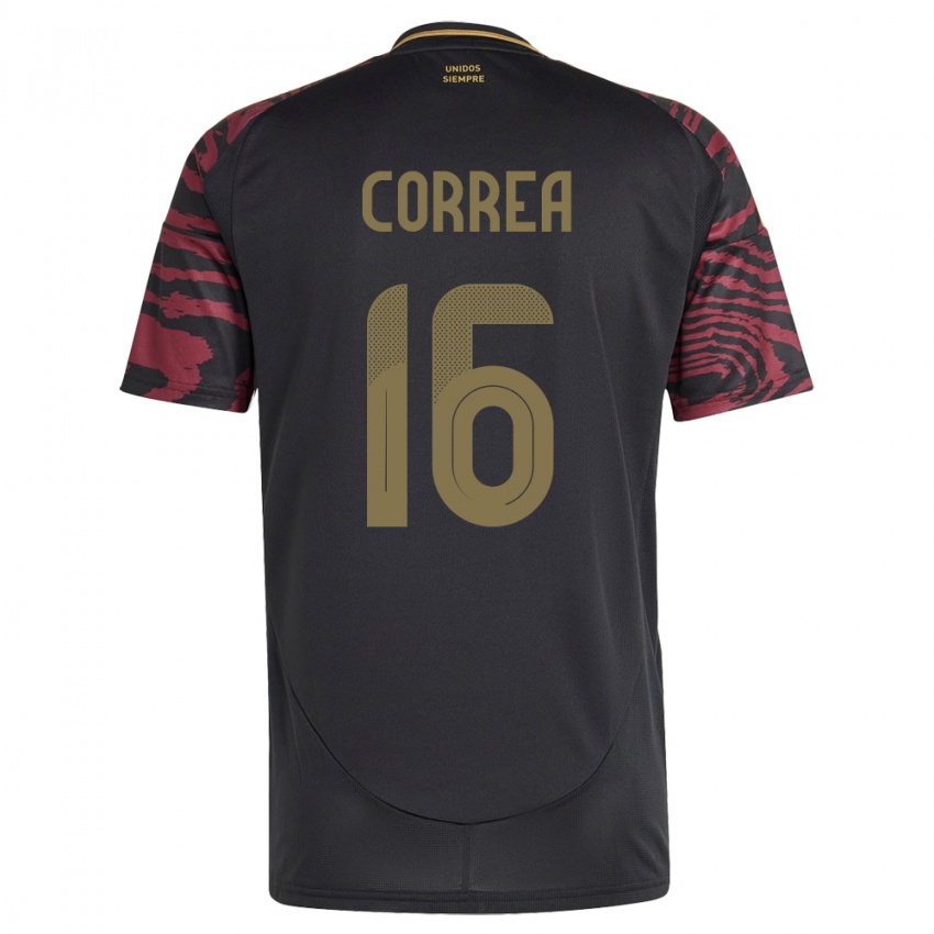 Hombre Camiseta Perú Eslyn Correa #16 Negro 2ª Equipación 24-26 La Camisa Perú