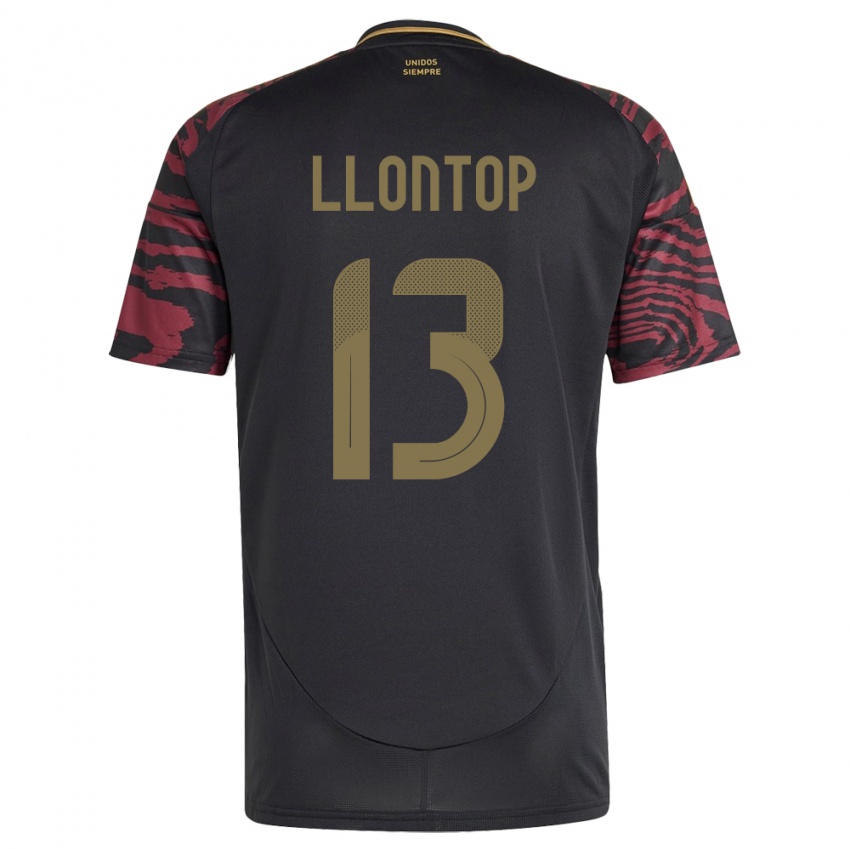 Hombre Camiseta Perú Mathías Llontop #13 Negro 2ª Equipación 24-26 La Camisa Perú