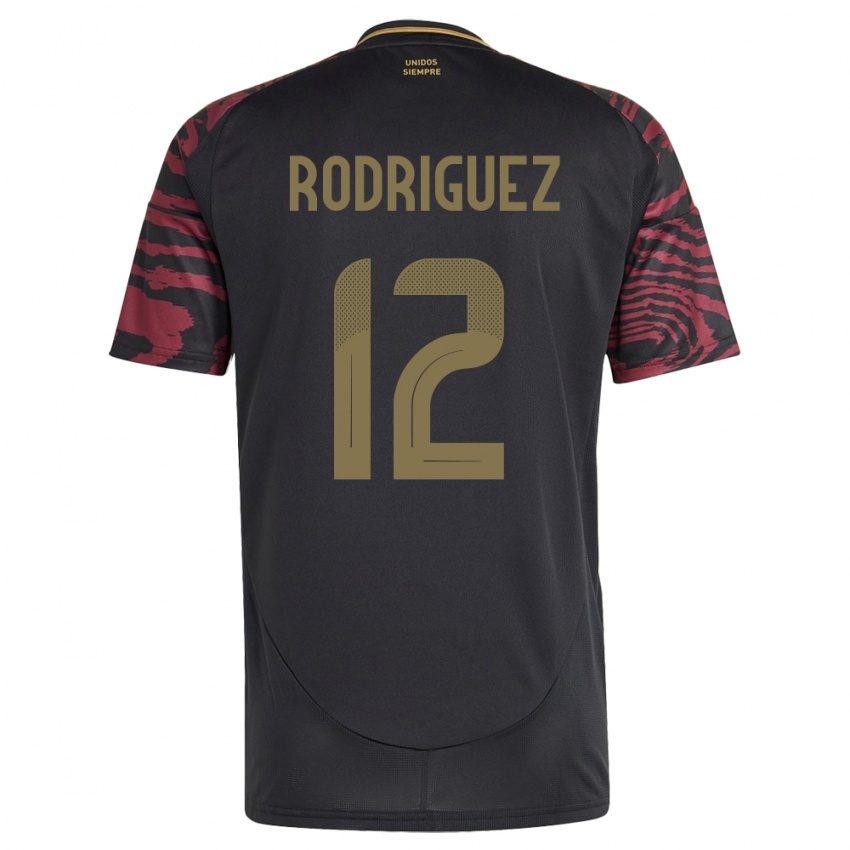 Hombre Camiseta Perú Jhefferson Rodríguez #12 Negro 2ª Equipación 24-26 La Camisa Perú