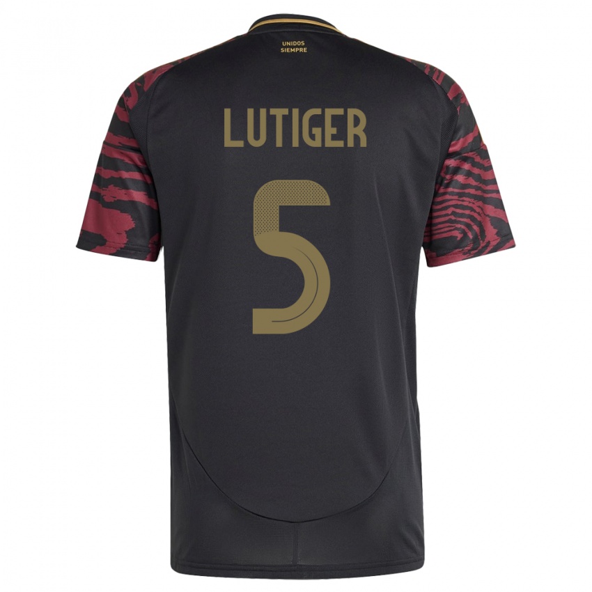 Hombre Camiseta Perú Rafael Lutiger #5 Negro 2ª Equipación 24-26 La Camisa Perú