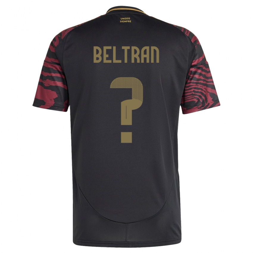 Hombre Camiseta Perú Adrián Beltrán #0 Negro 2ª Equipación 24-26 La Camisa Perú