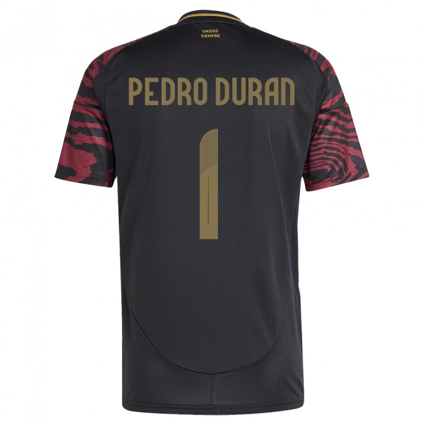 Hombre Camiseta Perú Juan Pedro Durán #1 Negro 2ª Equipación 24-26 La Camisa Perú