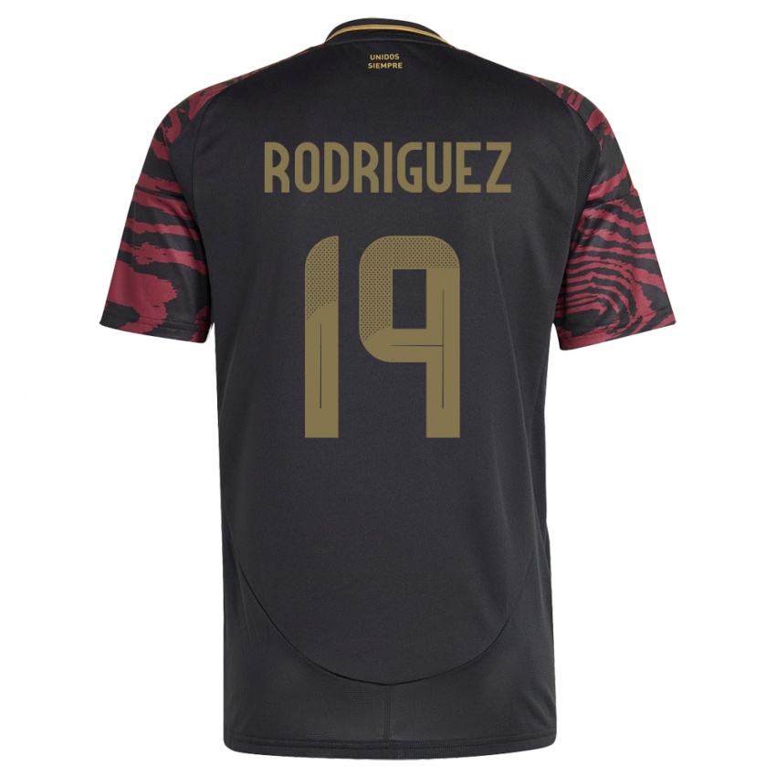 Hombre Camiseta Perú Mateo Rodríguez #19 Negro 2ª Equipación 24-26 La Camisa Perú