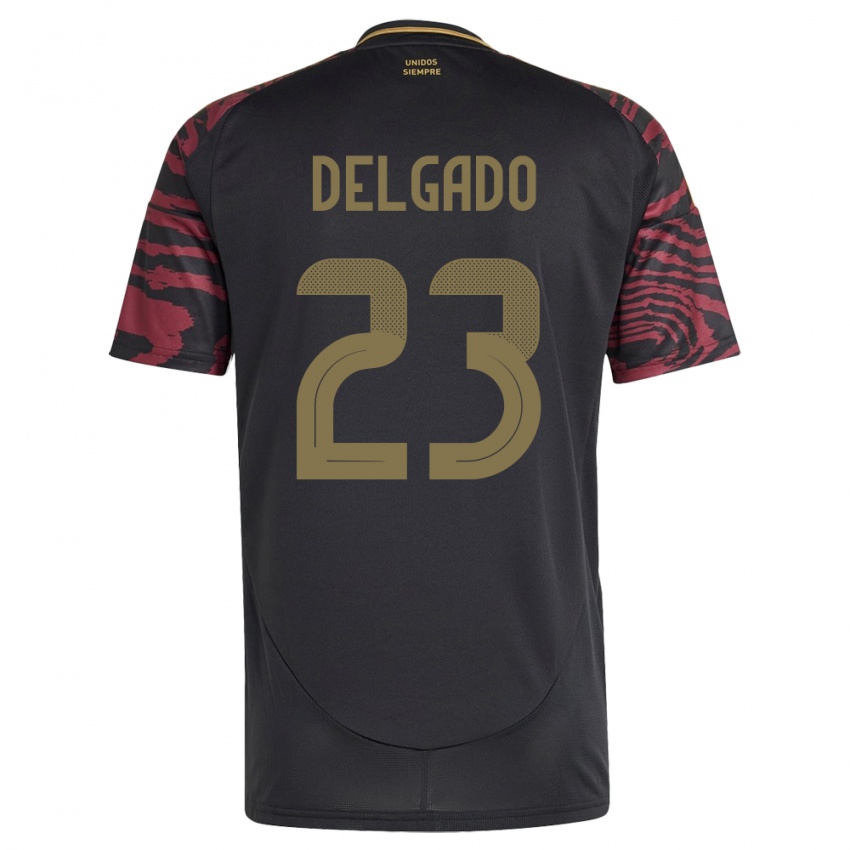 Hombre Camiseta Perú Valentino Delgado #23 Negro 2ª Equipación 24-26 La Camisa Perú