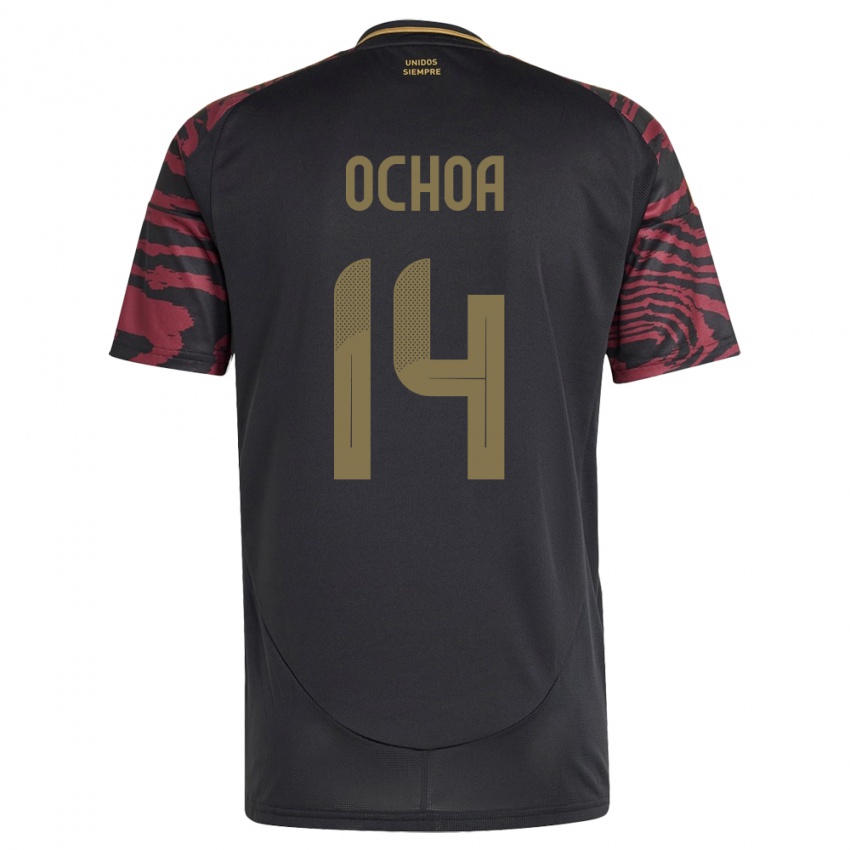 Hombre Camiseta Perú Victoria Ochoa #14 Negro 2ª Equipación 24-26 La Camisa Perú