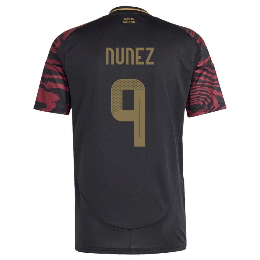 Hombre Camiseta Perú Pierina Núñez #9 Negro 2ª Equipación 24-26 La Camisa Perú