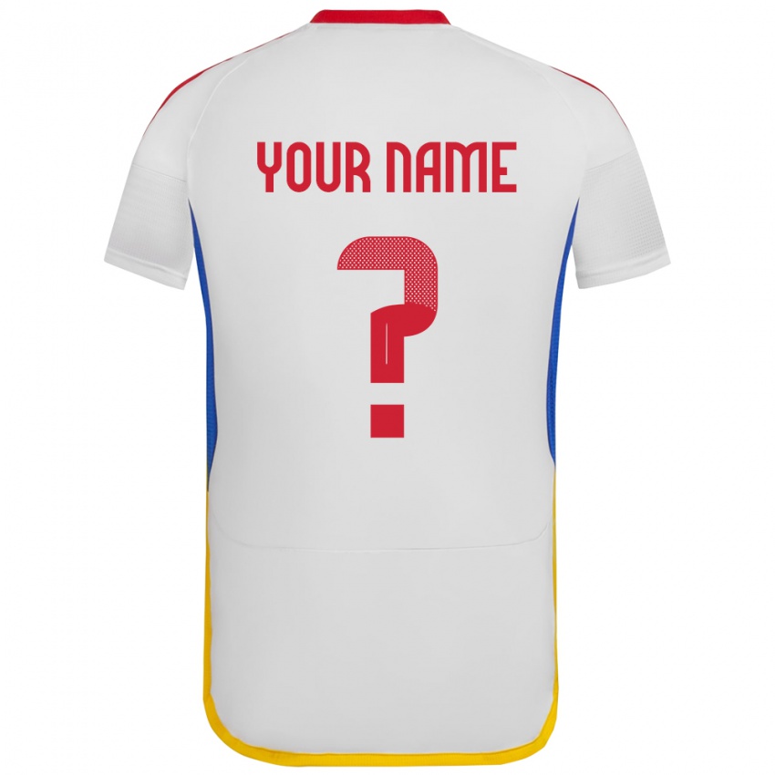 Hombre Camiseta Venezuela Su Nombre #0 Blanco 2ª Equipación 24-26 La Camisa Perú