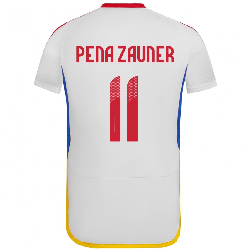 Hombre Camiseta Venezuela Enrique Peña Zauner #11 Blanco 2ª Equipación 24-26 La Camisa Perú