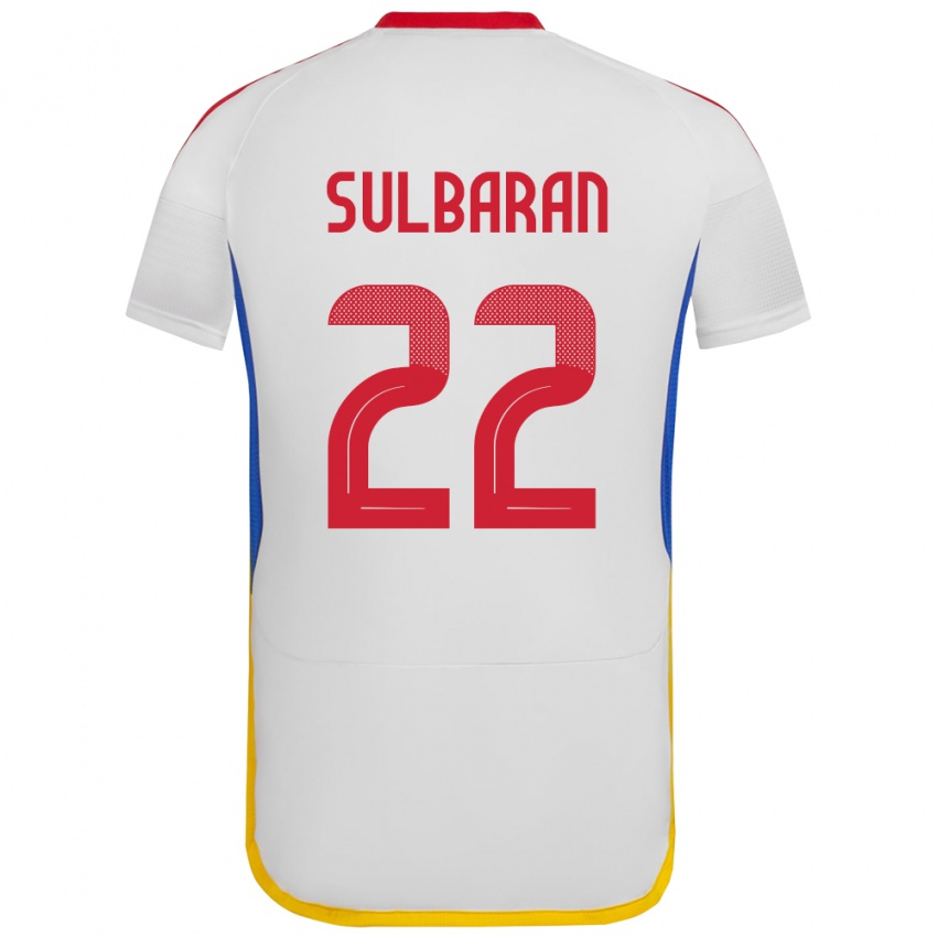 Hombre Camiseta Venezuela Manuel Sulbarán #22 Blanco 2ª Equipación 24-26 La Camisa Perú