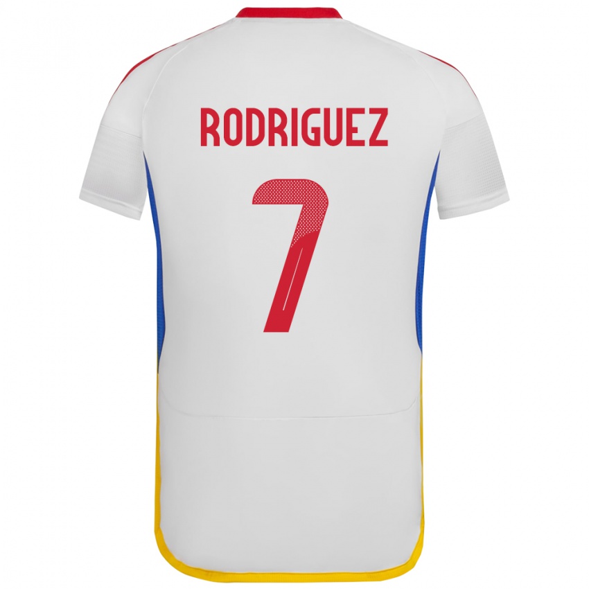 Hombre Camiseta Venezuela Daniuska Rodriguez #7 Blanco 2ª Equipación 24-26 La Camisa Perú